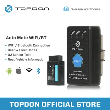 

TOPDON Automate Wifi Bluetooth ELM327 PICI8F25K80 Car Automotive EOBD Newest Code Reader DIY Engine obd2 Scanner Diagnostic Tool