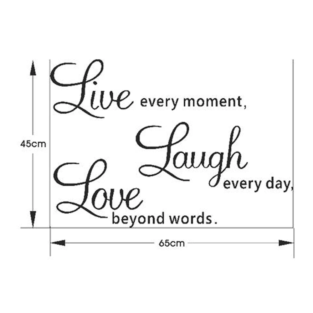 

Living love laugh quote Vinyl Wall Stickers For Home Decoration Accessories For Living Room Decorative For Bedroom Wall 8023