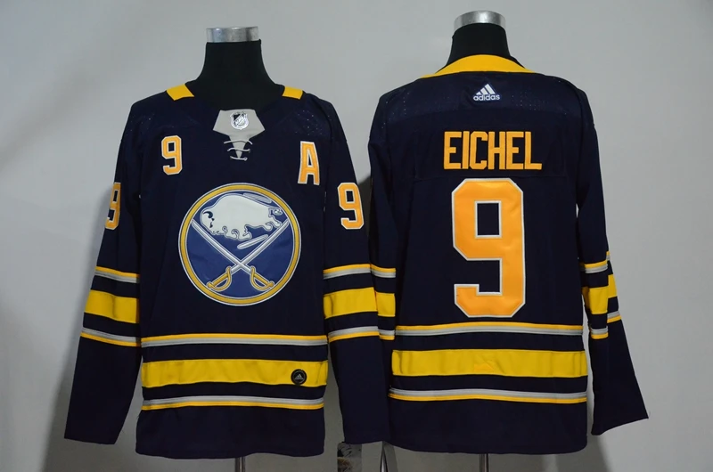 Все сшитые мужские майки Buffalo Jack Eichel Rasmus Dahlin Jeff Skinner - Цвет: Черный