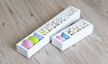 

40pcs Macaron Box 4 color kraft paper box for White Macarons boxs kraft packaging box cookie kraft macarons candy packing