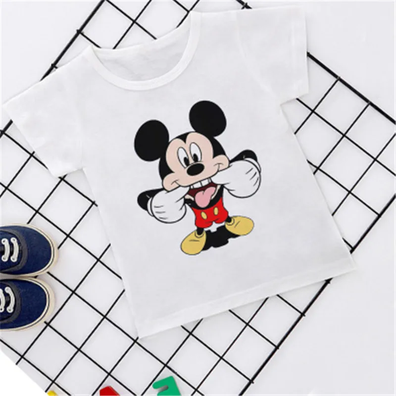 

Mickey Minnie Kids T Shirts Cartoon Short Sleeve Funny girl Mickey Costume T-shirt For Boys Tops Tee Minnie Girl Kids T-shirt