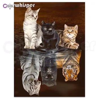 

Daimond Painting 5D Full Square/ Round Cat and Tiger Diamond Rhinestone Embroidery Crystal Cross Stitch Mosaic Gift Decor D164