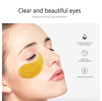 60pcs Gold Deep Nourishment Remove Dark Circle Seaweed Eye Mask Moisturize Crystal Collagen Anti Wrinkle