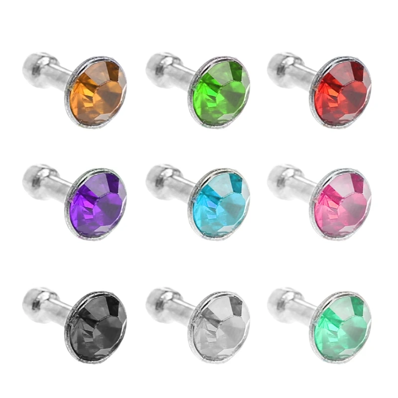 

Round Glittering Rhinestone 3.5mm Anti Dust Plug Earphone Stopper For Smart Phone