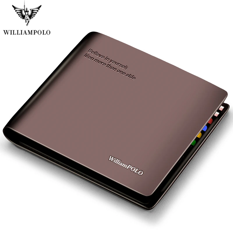 Мужской короткий кошелек Williampolo тонкий кредитный держатель для карт двойной