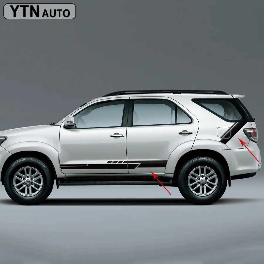 Виниловые наклейки для автомобилей toyota FORTUNER в полоску боковых дверей и