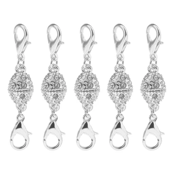 

10 Pieces Ball Oval Rhinestone Lobster Clasps Jewelry DIY Findings