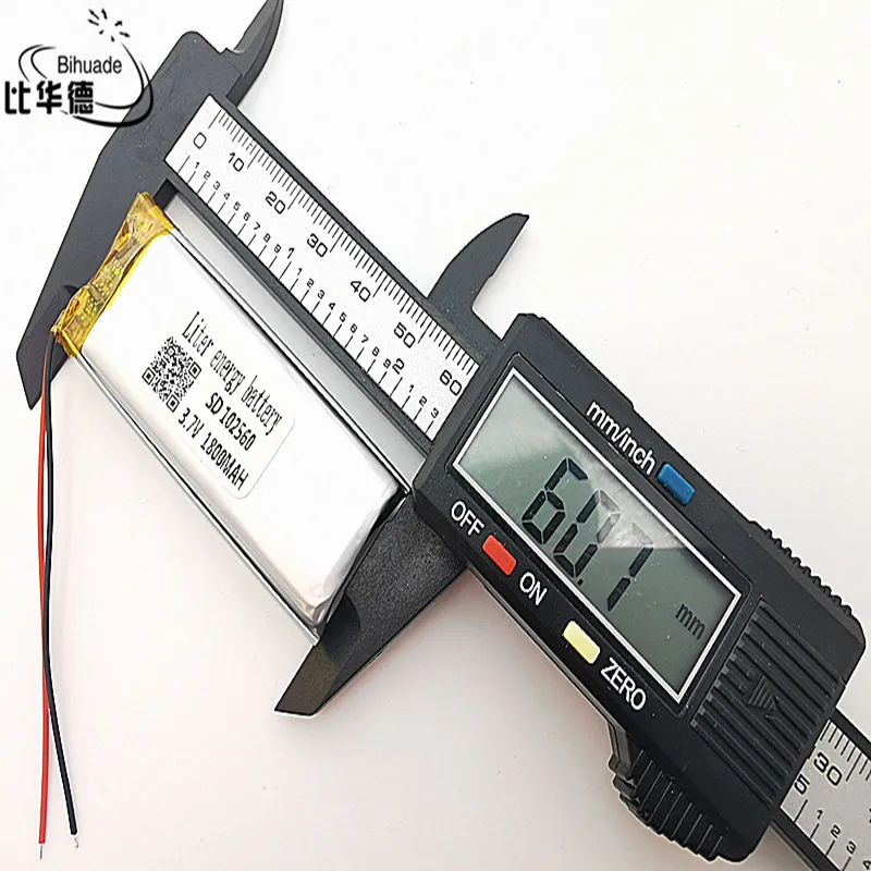 3.7V 1800mAh 102560 Lithium Polymer Li-Po li ion Rechargeable Battery cells For Mp3 MP4 MP5 GPS PSP mobile bluetooth