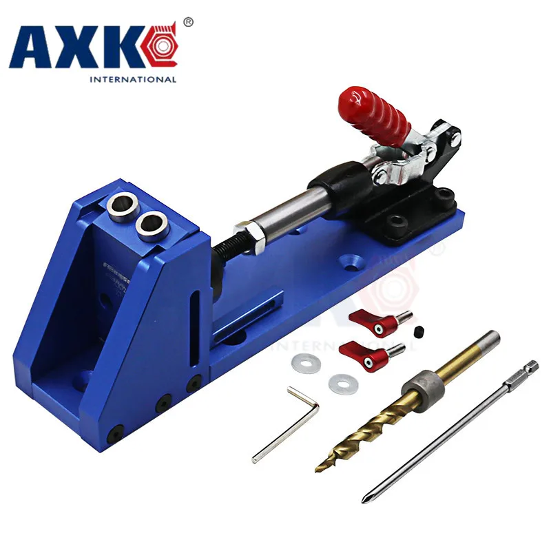 

Woodworking Guide Carpenter Kit System inclined hole drill tools clamp base Drill Bit Kit System Pocket Hole Jig Kit DT088