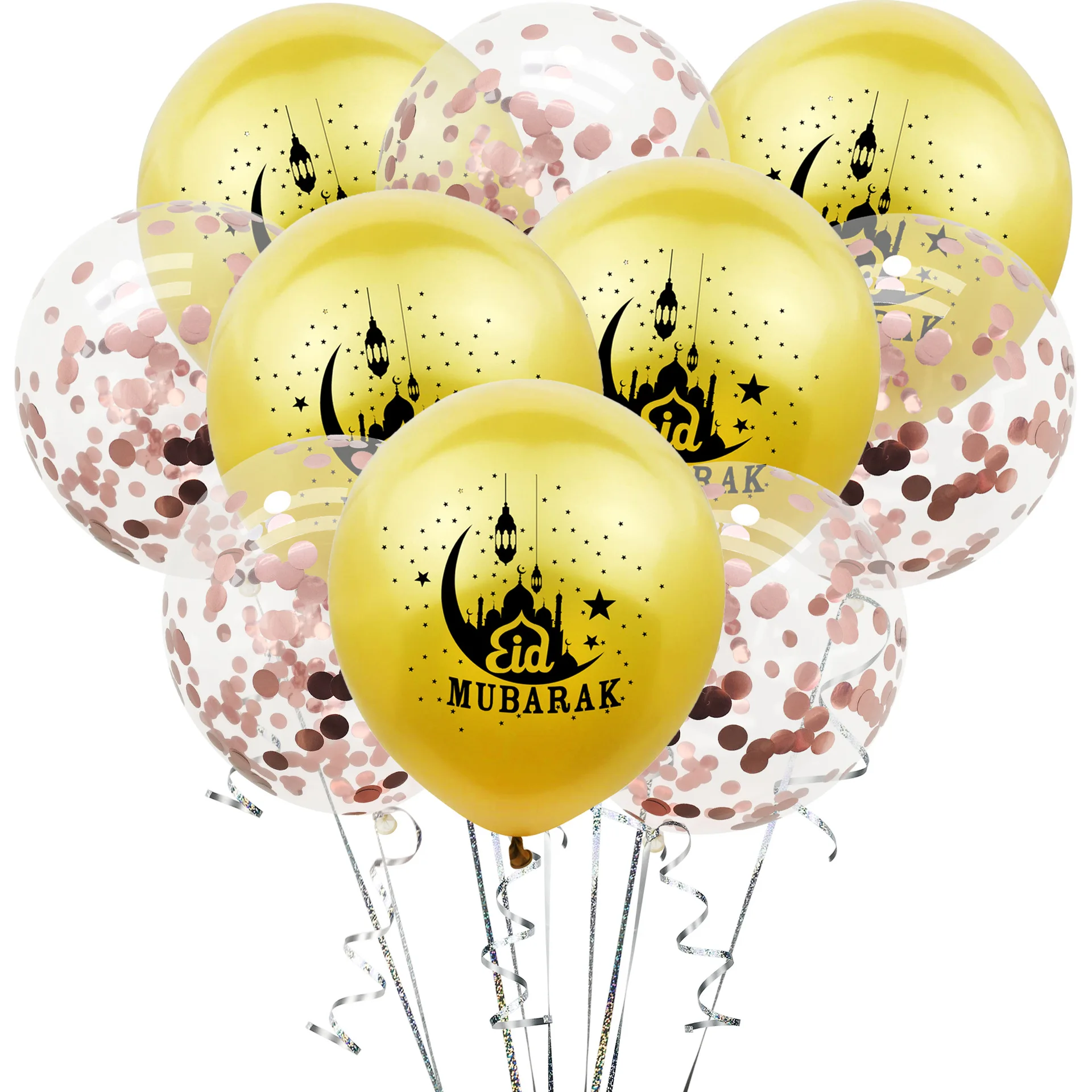 10 шт воздушные шары Eid Mubarak конфетти Исламской Новый год Декор счастливый Рамадан