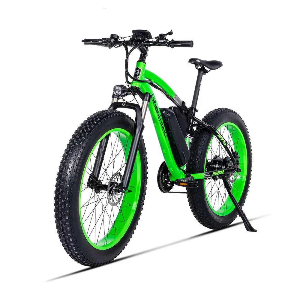 Powerful Electric Bicycle Two Wheels Electric Bicycle 48v 500w Big Tire Off Road Green Yellow Electric Scooter Adults (4)