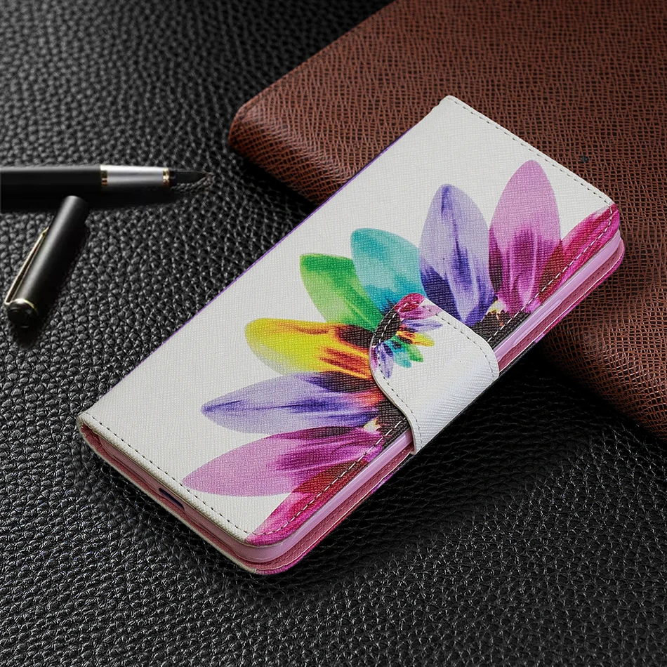 Модный цветочный флип чехол для Huawei Y7 2019 Y5 Prime 2018 Honor 7 S 7A 8S 8A 9S 9A 9X Lite P9 P8 2017