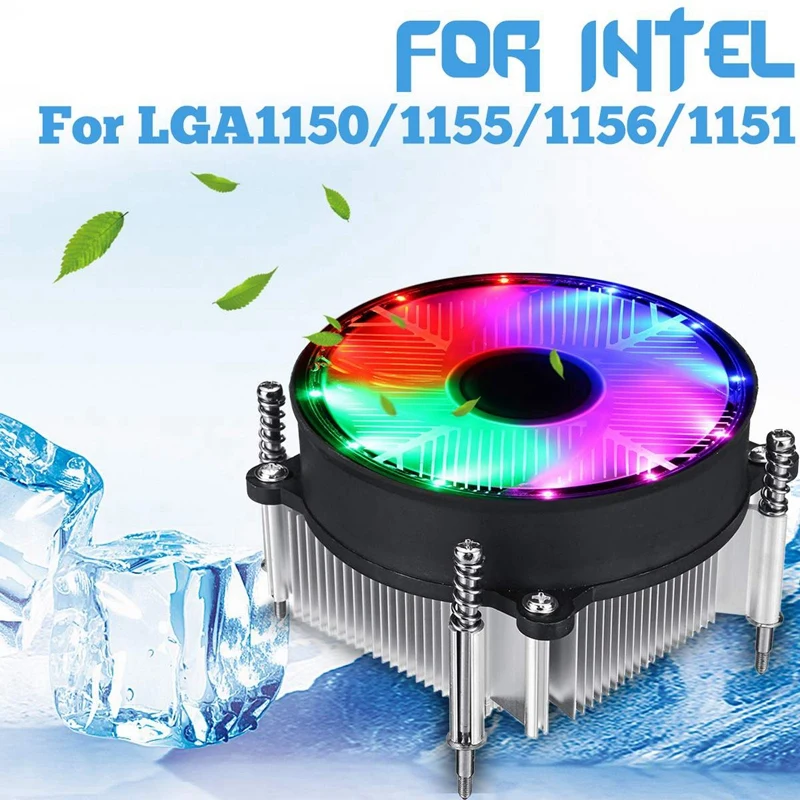 Кулер для процессора бесшумный 4Pin вентилятор медный радиатор кулер Поддержка Intel