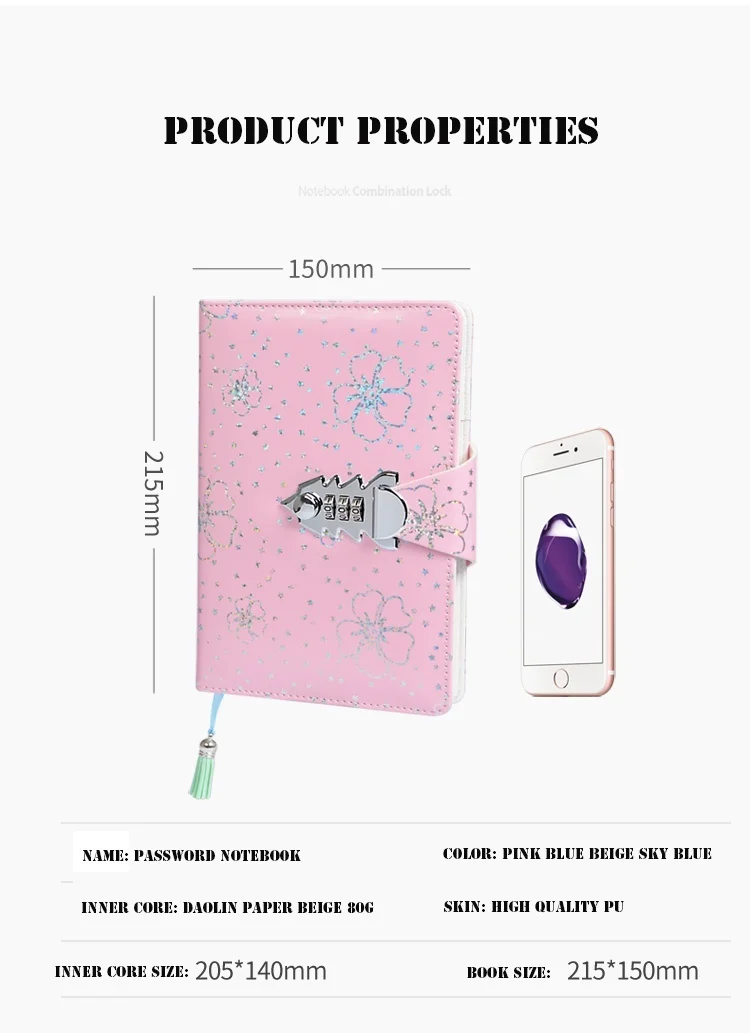 A5 PU Eyes Protection Paper Password Notebook Students Secret Garden Diary Book Office School& Library Supplies Juornal Book