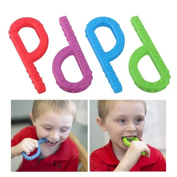

Baby Care Chewing Stick Silicone Teether Training Toy Sensory P Shaped Autistic Non Toxic Infant Therapy Flexible Developmental