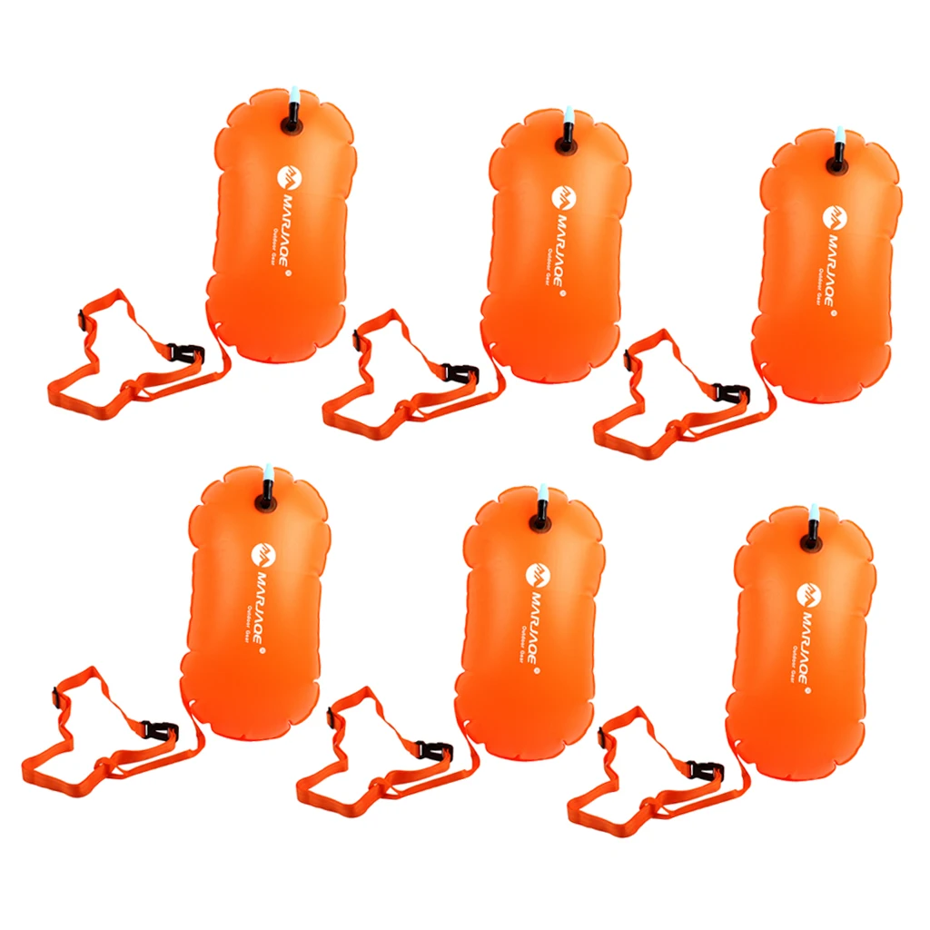 6 шт. Премиум надувных буй для плавания водонепроницаемый плавающий Drybag для безопасного плавания, подводного плавания, каякинга, погружения в воду, обучения
