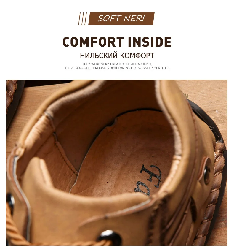 Зимняя обувь мужские теплые повседневные кожаные модные удобные ботинки на плоской подошве мужская обувь на шнуровке зимние мужские ботинки для походов Большие размеры
