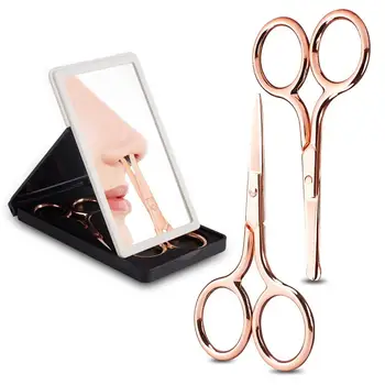 

2Pcs Stainless Steel Eyebrow Facial Nose Hair Cutting Grooming Scissors Trimmer