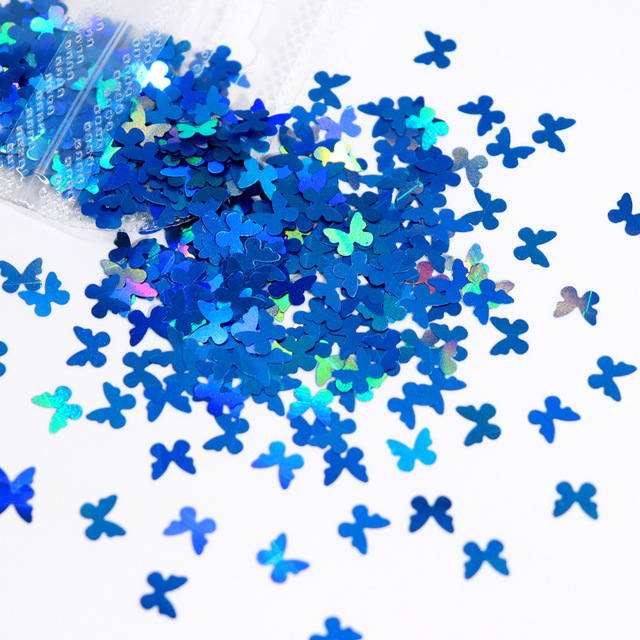 Pearly Butterfly Nail Sequin Glitter Flake Summer Nail Art Decorations Paillette French Polish Manicure Accessories 12 colors