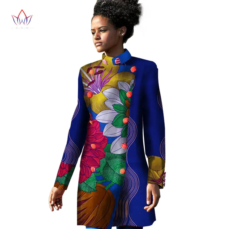 Весенний традиционный Африканский Женский Тренч, пальто в африканском стиле, пальто для женщин с длинным рукавом, хлопок, большой размер 6XL BRW WY1137