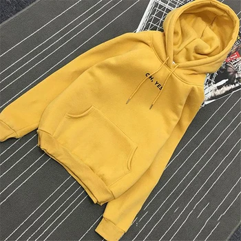 

Spring Autumn Hooded Sweatshirt Women Oh Yes Loose Women Hoodies Sweatshirt Pullover Print Female Hoodies Clothes Sudadera Mujer
