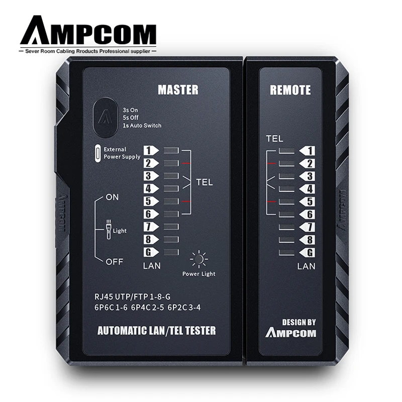 Network-Cable-Tester LAN AMPCOM Rj45 Rj11