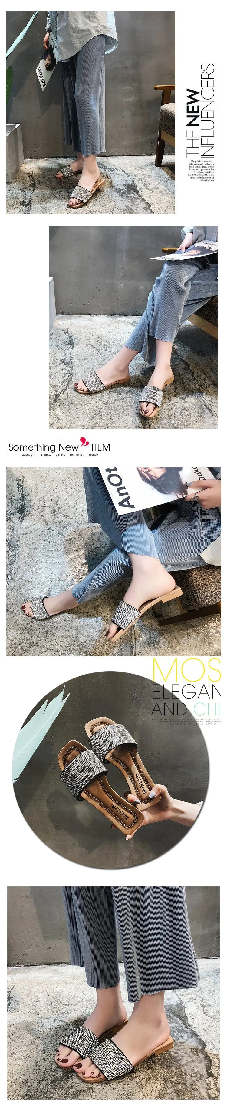 Open Toe Outside Women Summer Slippers Mixed Colors Shallow Flat Slides Leisure Summer Shoes