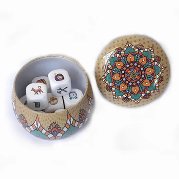 

Telling Story Puzzle Board Game Story Dice with Metal Box/Bag/English Rules DIY Blank Dice and Sticker Funny Children Gift