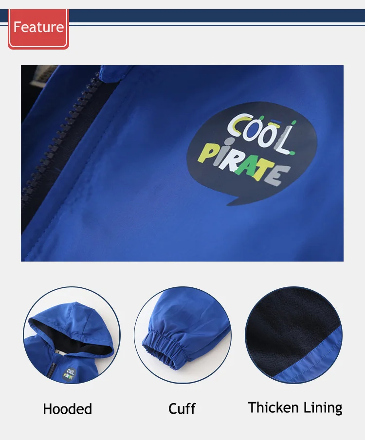 Kids Boys Outerwear Velvet Lining Jackets Autumn Winter Outdoor Clothing Children Coat Baby Hooded Zipper Windbreaker Cloth