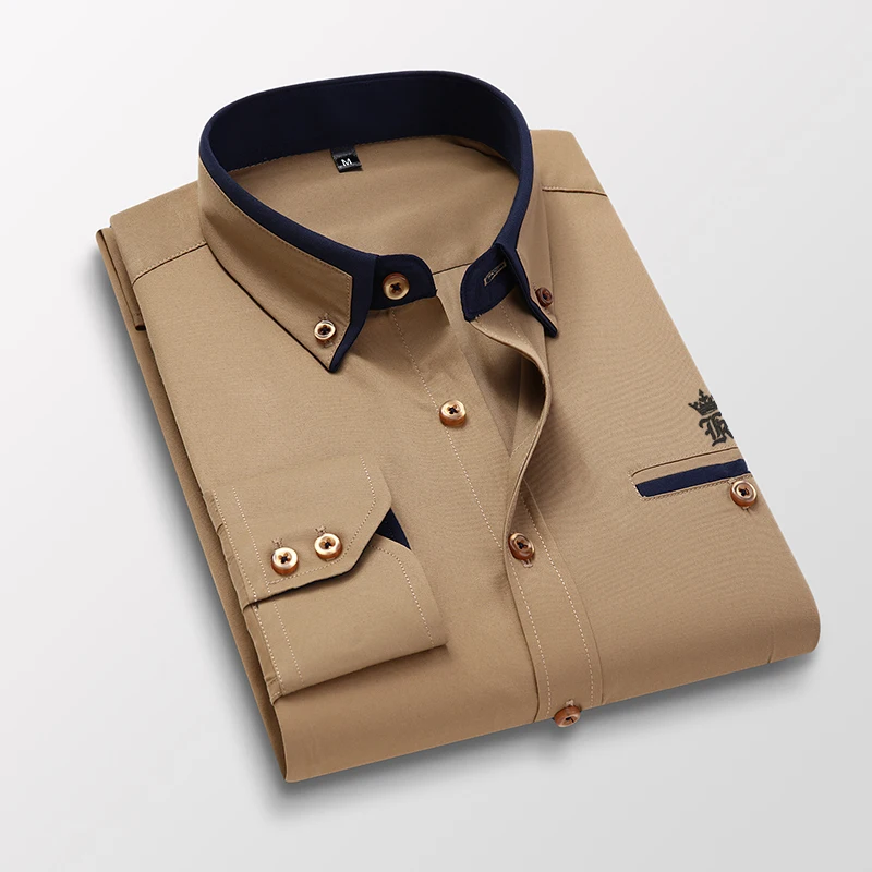 Dudalinas Pocket Sergio K Blusa Camisa Social Masculina приталенная рубашка с длинным рукавом Мужская