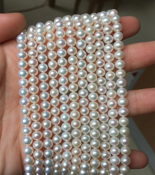 

Freshwater Pearl necklace Round shape with Size 5.5-6mm perfect luster for Jewelry DIY loose pearl strands