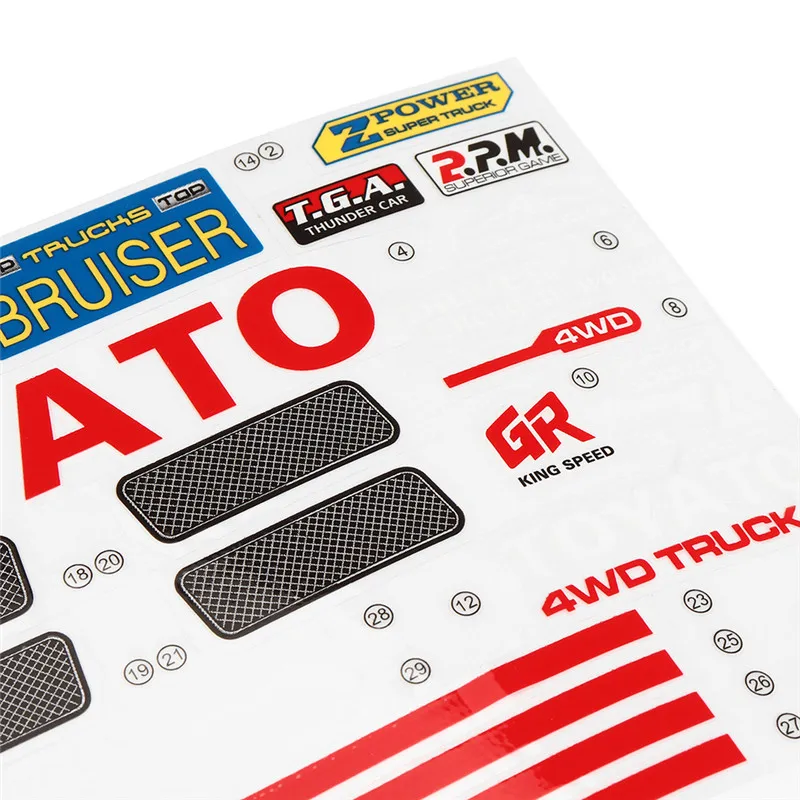HG P407 1/10 RC модель автомобиля запасные части DIY наклейки лист для TOYATO кузов