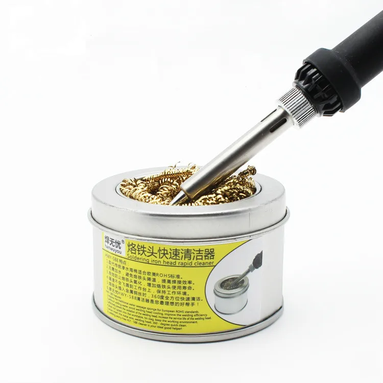 1pc Welding Tool Mouth Cleaner Ball For Soldering Station Solder Iron Tip Cleaning Steel Wire GOLD | Инструменты