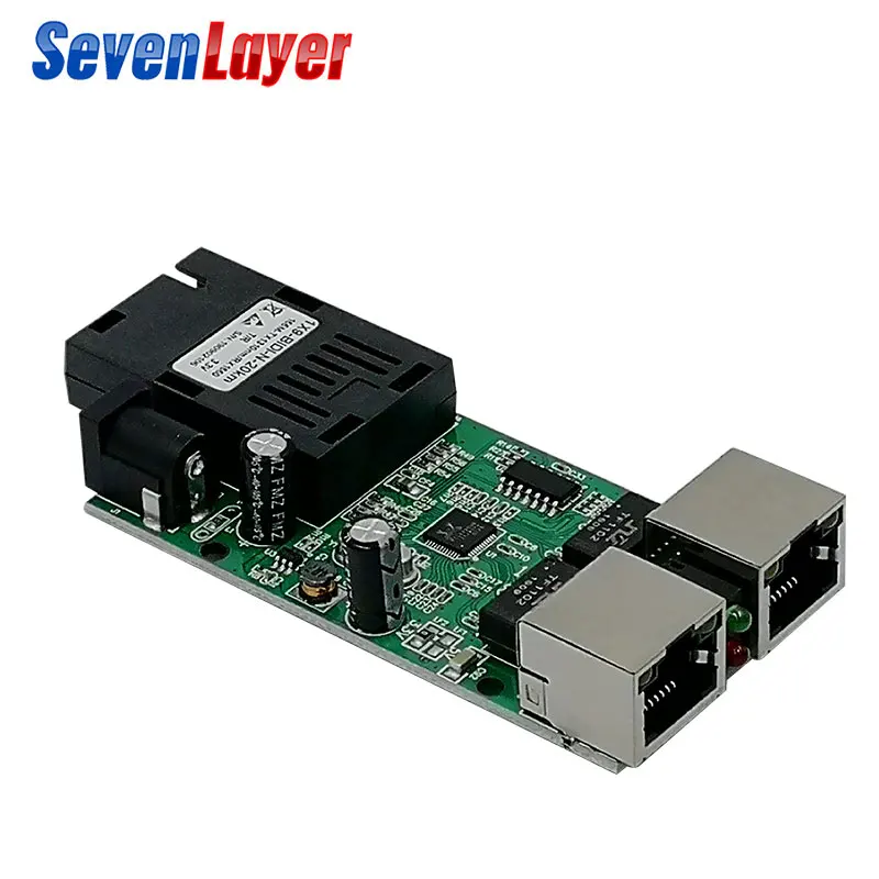 10/100 м переключатель 2 RJ45 1 SC медиа-конвертер 20 км мини волоконно-оптическая Ethernet одномодовый волоконно-оптический печатной платы 2 шт