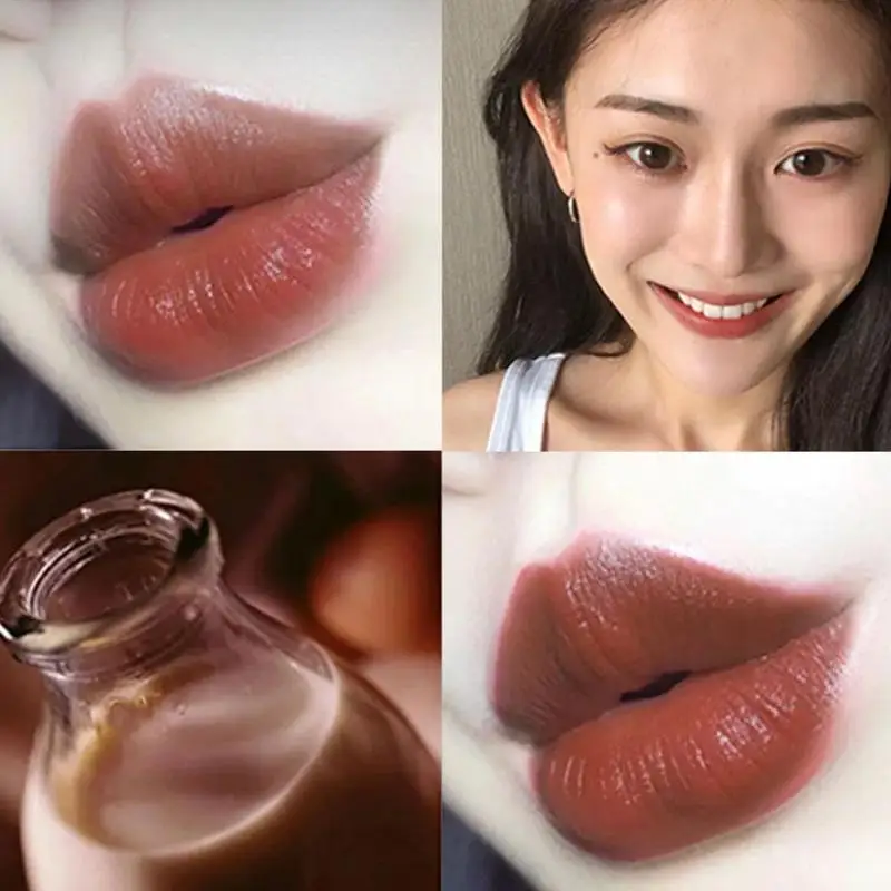 12 Colors Lip Gloss Waterproof Lasting Matte Liquid Lipstick Easy To Carry Nude Red Non-stick Cup Lip Tint Makeup