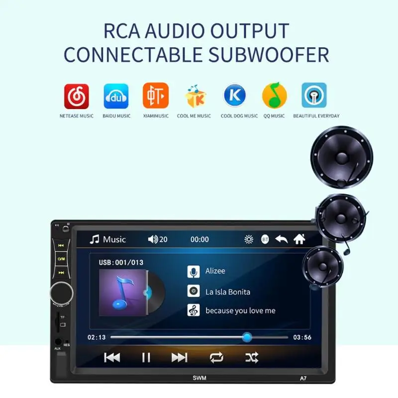 SWM мотор A7 2 DIN автомобильный стерео 7 дюймов Сенсорный экран Bluetoooth AUX U диск радио