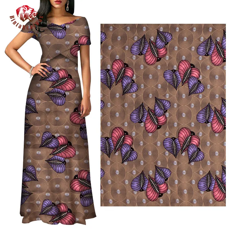 Красивый батик Анкара, Африка Печать Ткань Гарантированная настоящий голландский воск мягкий хлопок лучшее качество для платья 6 ярдов/партия 40 FS1371