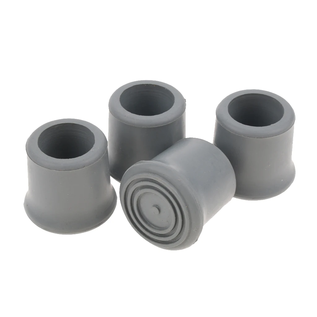 Walking Cane 4pcs Trekking Pole Rubber Cap Walking Hiking Stick Cane Tips Crutch Ferrules-22mm/25mm