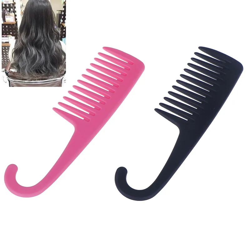 1Pcs Large Wide Tooth Combs Brushes Detangling Big Teeth Hairdressing Reduce Hair Loss Comb Salon Styling Tools With Curved Hook