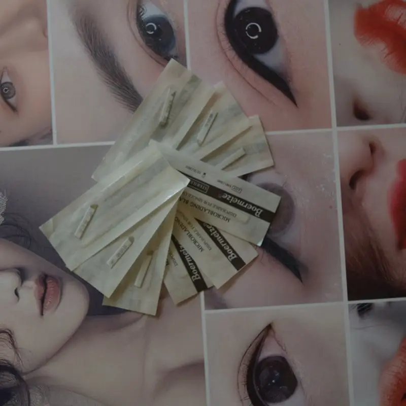 

50/100/200/300/400/500pcs Lamina Agulhas Tebori Microblading 17 Pin Hard Needle Blade Permanent Makeup Eyebrow Tattoo Needles