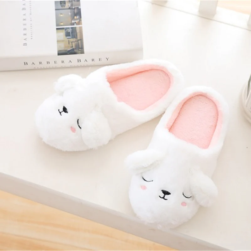 Millffy Cute cortoon cozy comy home indoor warmwhite rabbit slipper Cartoon sleep bunny Plush Slippers women slipper - Цвет: Slipper