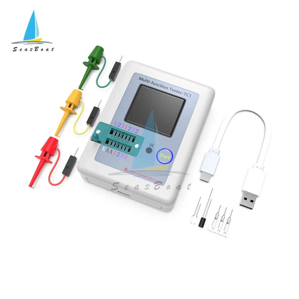 TC1 TC2 T7 T7-H Transistor Tester TFT LCD Colorful Display Diode Triode MOS/PNP/NPN Capacitor Resistor Meter Multimeter 3