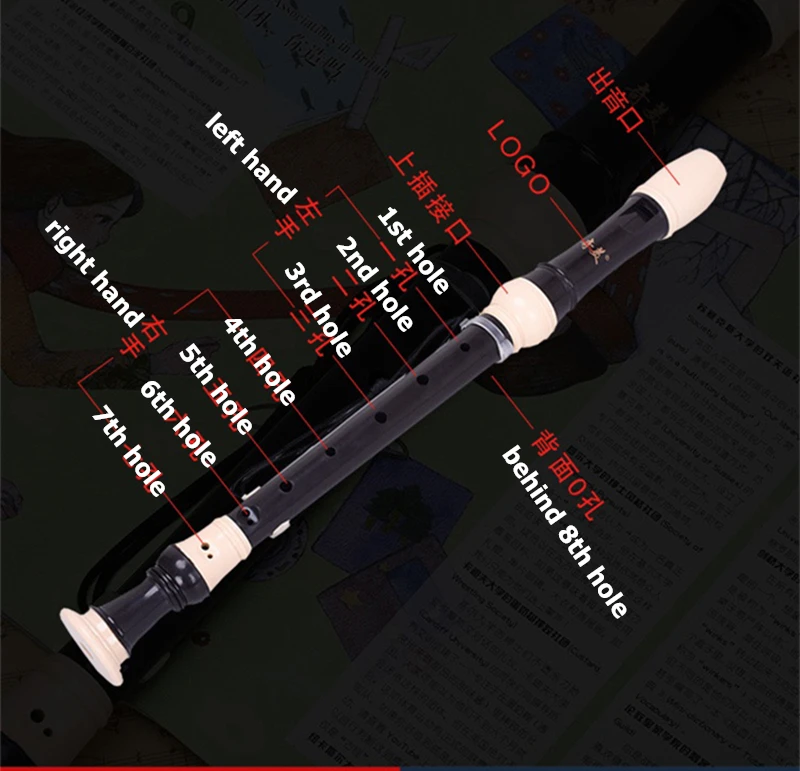 Germánico e Barroco Alto Gravador Buracos Clarinete Gaita f Chave Flauta Vertical Instrumentos Musicais 8 - Image 3