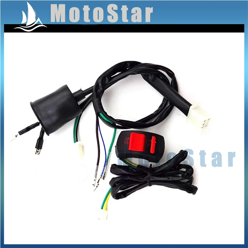 Kill стоп-переключатель+ жгут проводов для китайского 50cc 70cc 90cc 110cc 125cc 140cc 150cc 160cc Kick Start двигателя питбайк