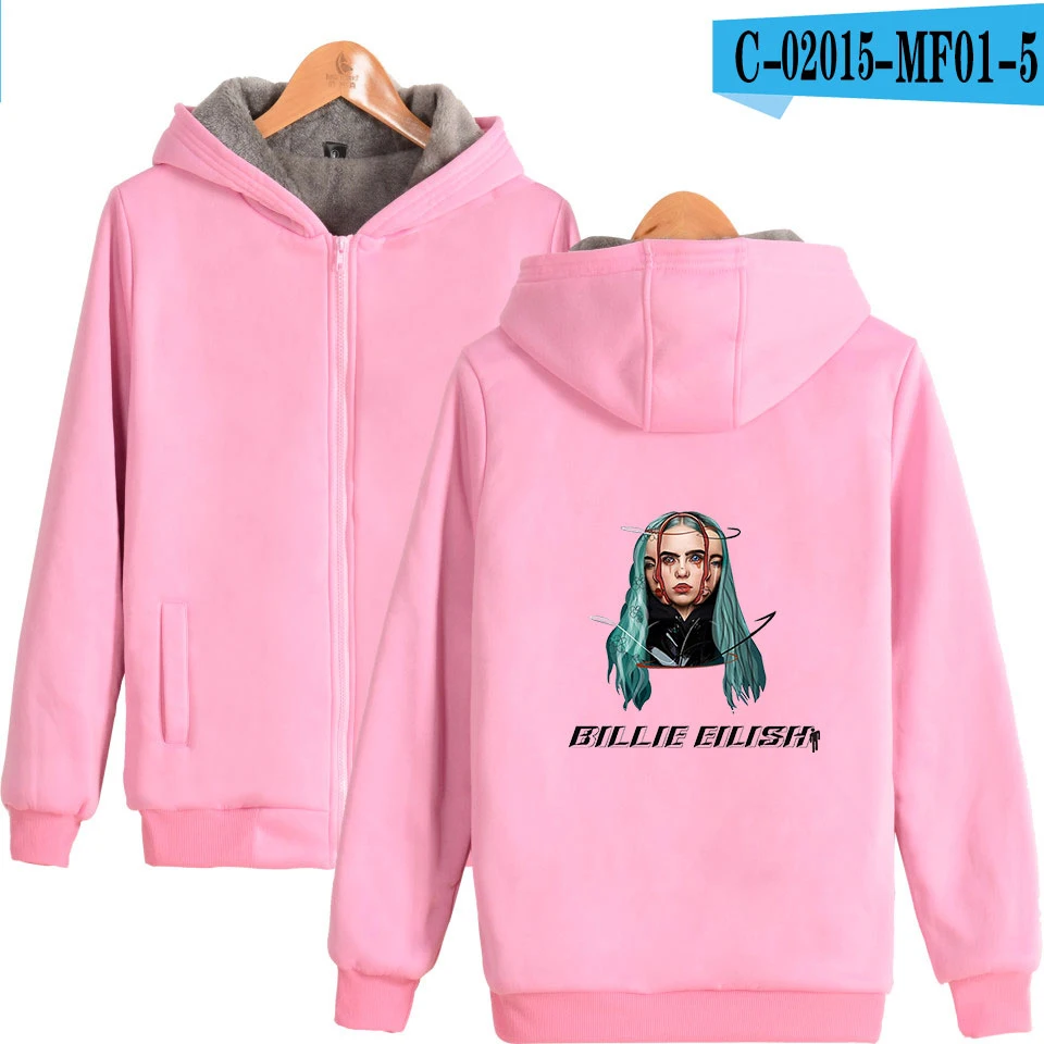Billie eilish Новая повседневная толстовка с капюшоном на молнии harajuku популярная горячая Распродажа толстовки для мужчин и женщин уличная Толстовка - Цвет: C02015-5