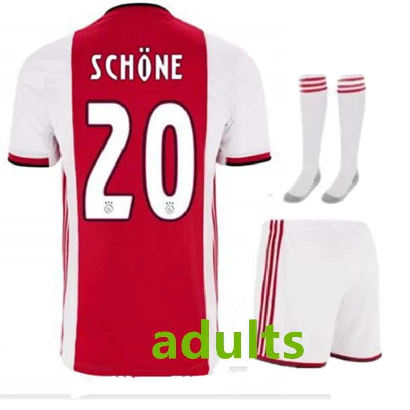 Новое поступление ajaxes футбольные майки домашние футболки для взрослых 19 20 полный комплект мужская футбольная рубашка S-XL самое быстрое поступление 10 дней - Цвет: shirt