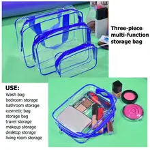 3 размера/комплект дорожная пляжная сумка из ПВХ прозрачный на молнии косметичка-органайзер наружная моющаяся переноска Сумки Чехол сумка для плавания