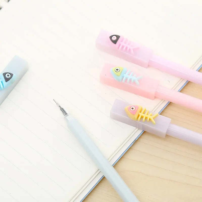 Creative Cartoon Fish Gel Pen Korean Cute Stationery Item Thing Kawaii School Material Accessory Kawai Office Funny Freebie Bts