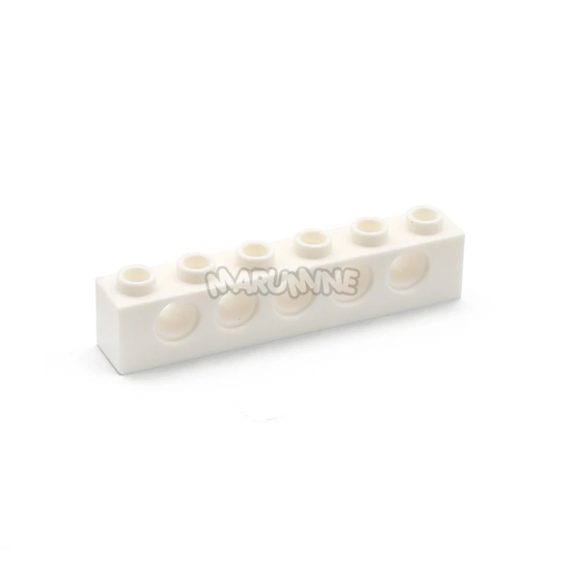 Белый MARUMINE 30 шт./лот Technic Brick 1x6 с отверстиями строительные блоки аксессуары 3894 Обучающие Классические игрушки для мальчиков и девочек - Цвет: Белый
