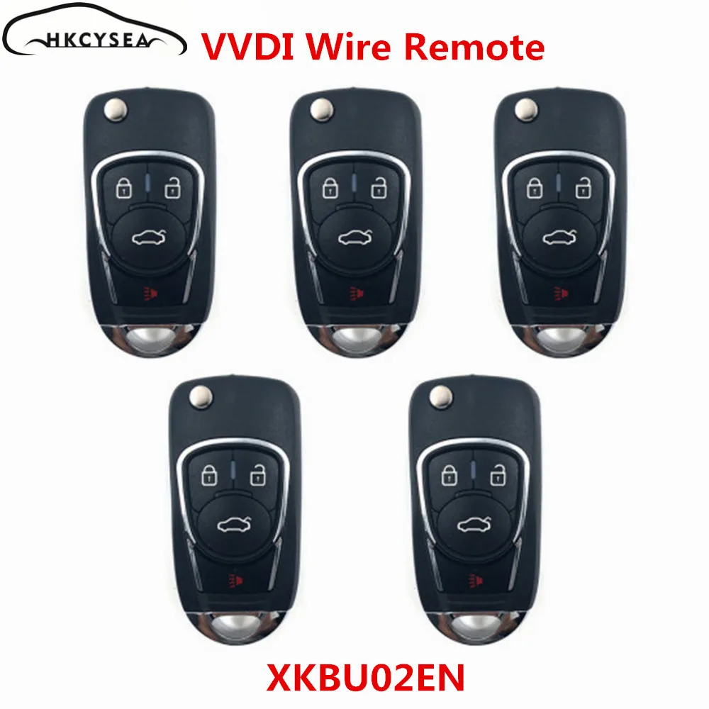 HKCYSEA 5/10 шт. Xhorse VVDI2 английская версия провода универсальных пультов ключ 3+ 1 кнопки DS Стиль для VVDI мини ключ инструмент XKBU02EN